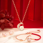 Hetian Jade Dragon Year Necklace Women's Sterling Silver Pi-Mart