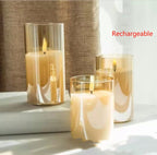 Electroplated Glass LED Electronic Candle Lights Wholesale Rechargeable Pi-Mart