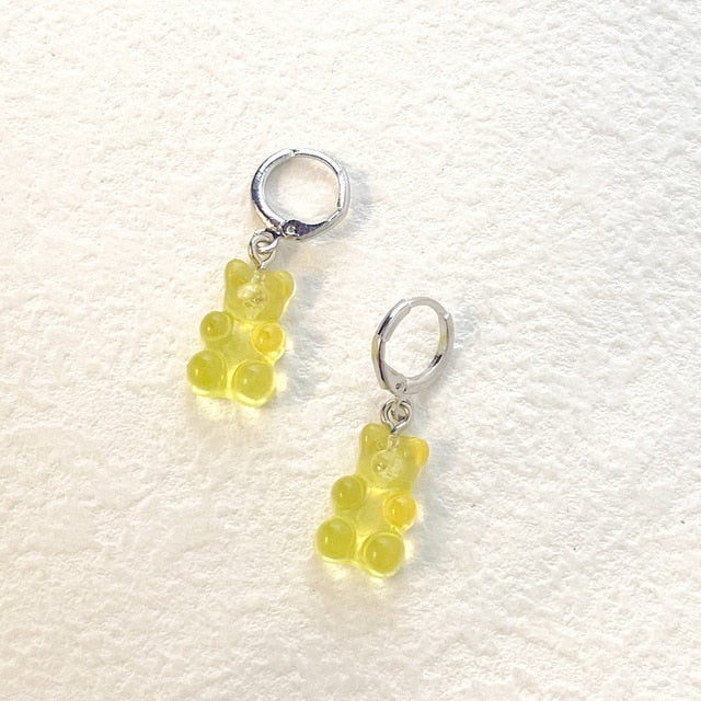 Cute Acrylic Gummy Bear Dangle Earrings Pi-Mart