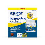 Equate Ibuprofen Pain Reliever/Fever Reducer Tablets; 200 mg; 200 Count; 2 Pack