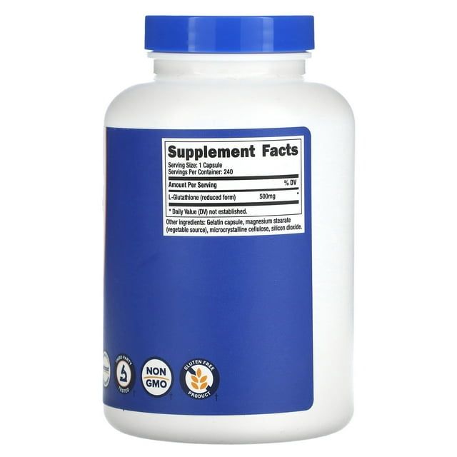 Nutricost Glutathione Capsules 500mg, 240 Capsules - Non-GMO Supplement EasyOptionXY LLC