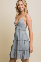 Frill V-Neck Cami Dress – V-Neck Cami Dress, Frill Cami Dress, Feminine V-Neck Dress, Casual Summer Dress, Flowy Cami Dress, Chic Cami Dress, Elegant Frill Dress