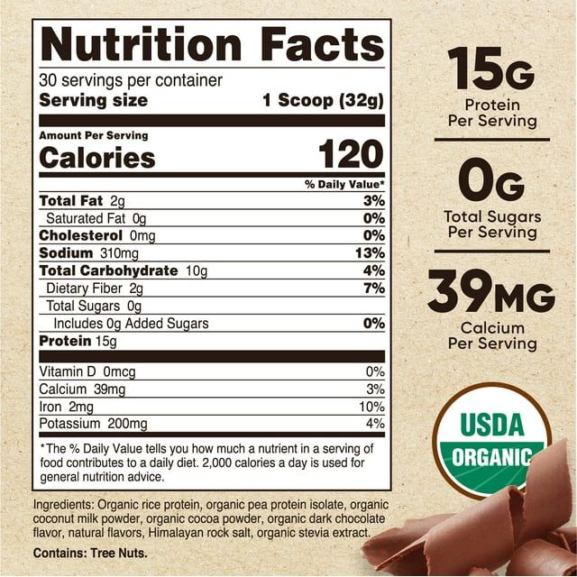 Nutricost Organic Vegan Meal Replacement Shake Powder (Chocolate) - Vegan Supplement EasyOptionXY LLC