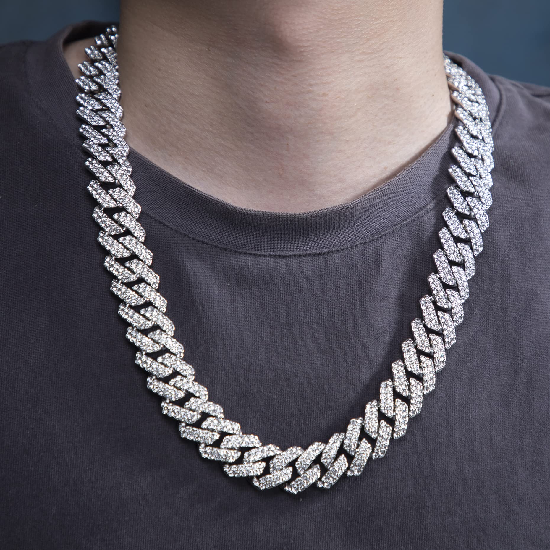 14MM Iced Out Rhombus Cuban Chain Pi-Mart