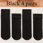 4 Pairs Snow Socks With Plush Lined, Thickened Warm Floor Socks, Winter Cold Cold Warm Socks Lootquake LLC
