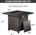 5 Piece Outdoor Patio Set With 50000 BTU Fire Pit Blue