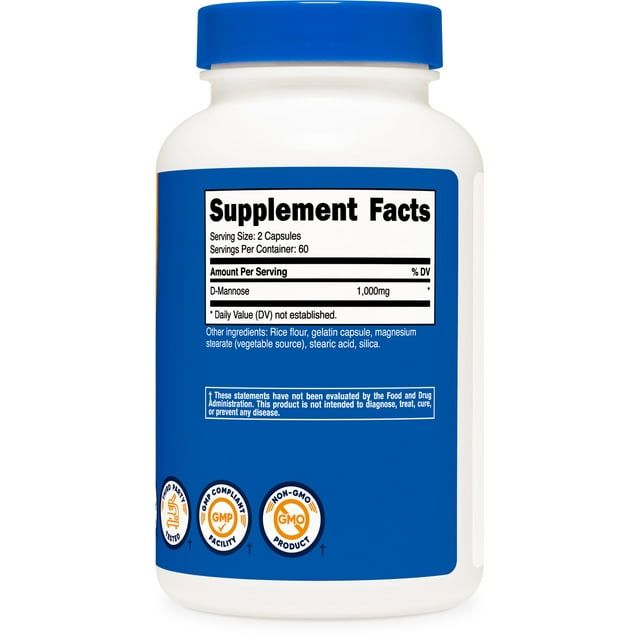 Nutricost D-Mannose 500mg, 120 Capsules - 1000mg Per Serving, Non-GMO and Gluten Free Supplement EasyOptionXY LLC