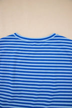 Black Stripe Ribbed Cap Sleeve Round Neck T Shirt