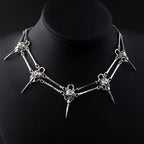 Fashionable New European And American Gothic Bird Skull Necklace