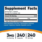 Nutricost Boron 3mg Supplement, 240 Vegetarian Capsules - Gluten Free, Non-GMO EasyOptionXY LLC