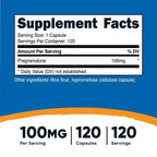 Nutricost Pregnenolone 100mg, 120 Capsules - Non-GMO, Gluten Free, Vegetarian Supplement