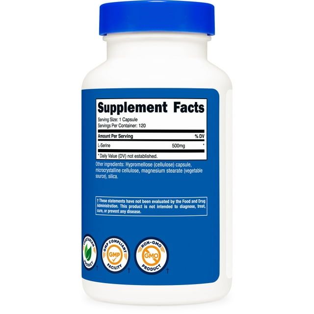 Nutricost L-Serine 500mg, 120 Capsules - Vegetarian, Non-GMO, Gluten Free Supplement EasyOptionXY LLC