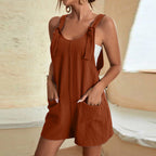 Women's Casual Fashion Solid Color Camisole Jumpsuit Pi-Mart