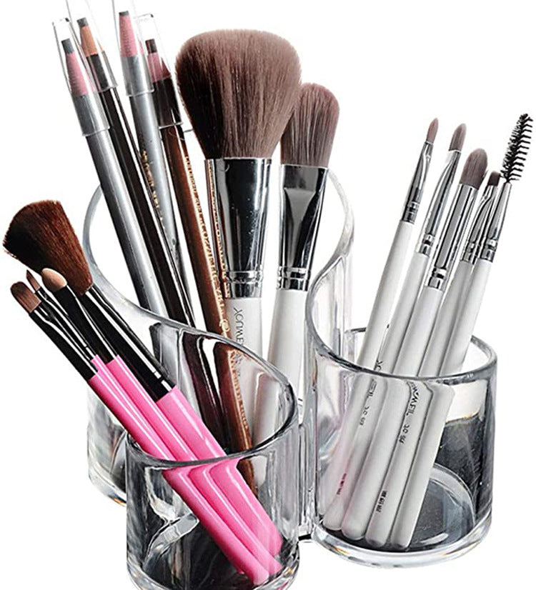 Transparent Acrylic Makeup Brush And Eyebrow Pencil Bucket Pi-Mart