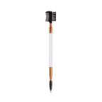Single double-ended makeup brush and eyelash brush