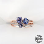 Sterling Silver Tan Sang Rose Gold Color Separation Plating Ring Pi-Mart