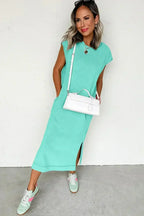 Carrot Mineral Wash Pocketed T-shirt Dress