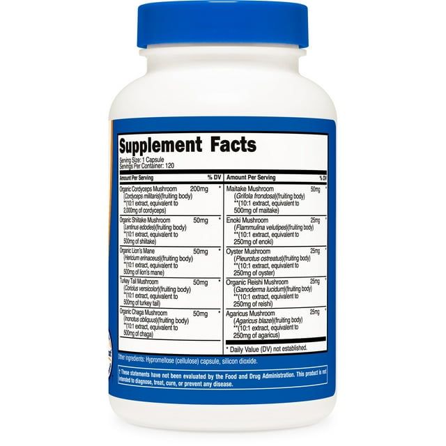 Nutricost Mushroom Complex Supplement, 120 Capsules - 10 Mushroom Blend - Supplement EasyOptionXY LLC