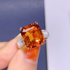 Large Grain Natural Citrine Ring Black Velvet Pi-Mart