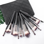 15 Makeup Brushes Set Full Set Matte Black Makeup Tools Pi-Mart