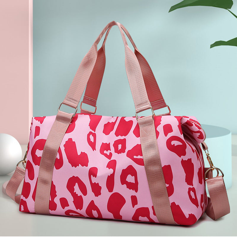 Women Travel Duffel Bag Cow Pattern Handbag Fitness Sports Shoulder Bags Pi-Mart
