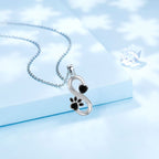 European And American Infinite Symbol Necklace Female With Hearts Paw Print Pendant Ornaments Pi-Mart