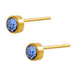 Stainless Steel Gold-plated Birthday Stone Constellation Diamond Bone Nail Pi-Mart