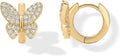 Fashion Copper Inlaid Zirconium Butterfly Ear Ring Niche