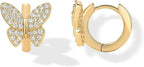 Fashion Copper Inlaid Zirconium Butterfly Ear Ring Niche