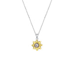 Silver Sunflower Projection Necklace for Women, S925