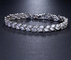 Luxury Diamond Shiny Fashion Charm AAA Cubic White Zircon Four Colors Leaf Jewelry Bracelets For Woman Elegance Wedding Party Gift - SJB-DIAMOND ELITES