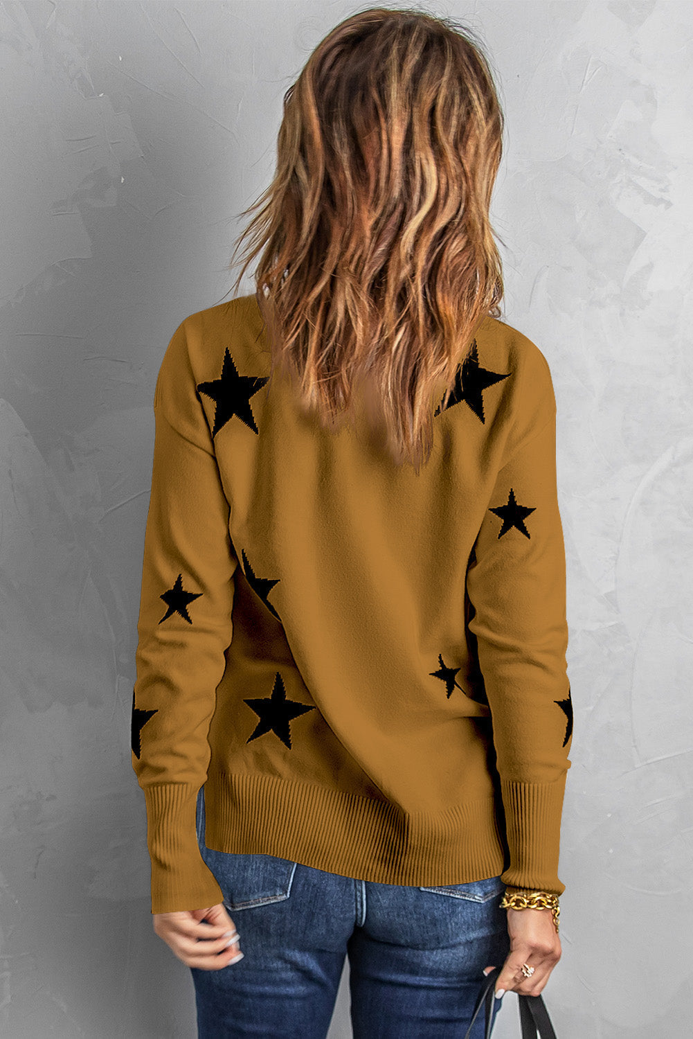 Star Print Sweater Pi-Mart