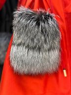 Roma Genuine Silver Fox Fur Rabbit Fur Insulated Parka in Red Alaska® Outerwear Company
