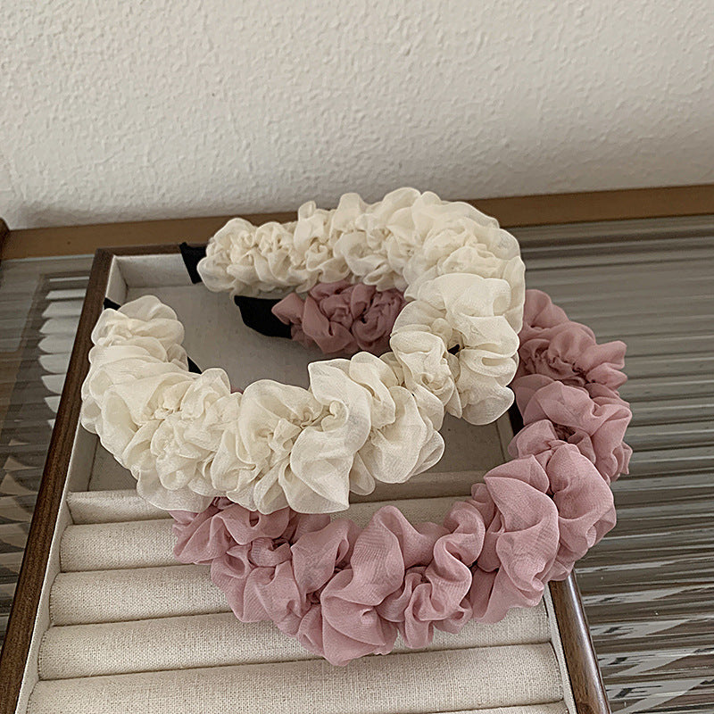 Mesh Pleats Hairband Decoration Women Pi-Mart