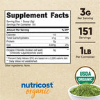 Nutricost Pure Organic Chlorella Powder 16oz - 3000mg per Serving, Supplement