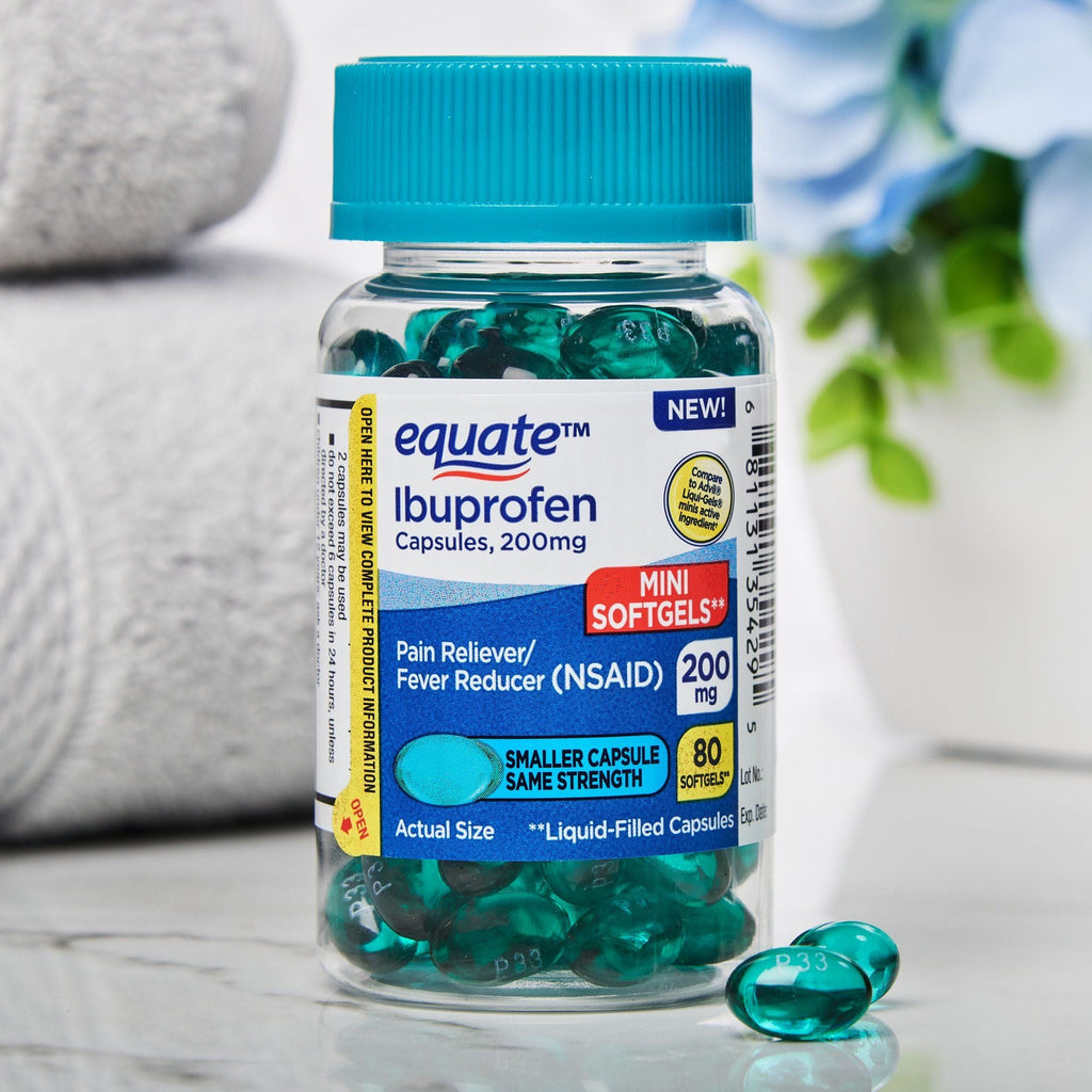 Equate Ibuprofen Mini Softgel Capsules; 200 mg; 80 Count