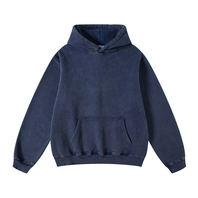 Women's Loose Retro Fleece Hooded Sweatshirt Pi-Mart