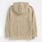 Corduroy Long Sleeve Solid Drop Shoulder Hoodie