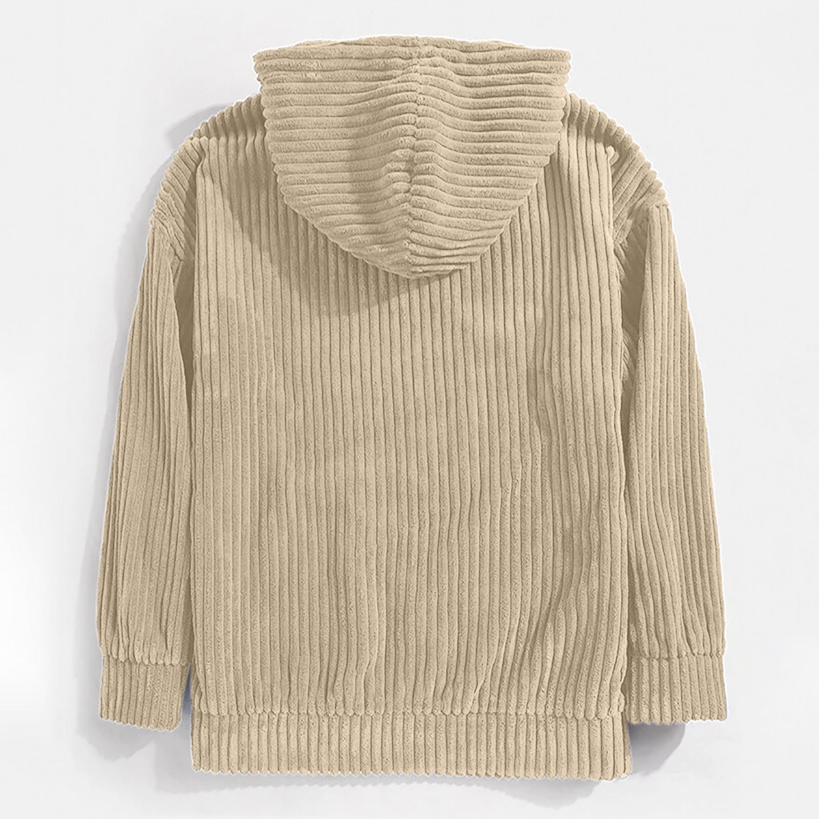 Corduroy Long Sleeve Solid Drop Shoulder Hoodie