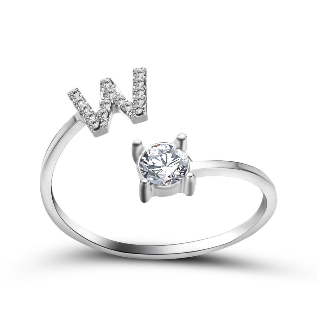 Adjustable 26 Initial Letter Ring Fashion Jewelry For Women Simple Elegant Jewelry Pi-Mart