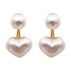 Silver Needle Simple Small Love Pearl Stud Earrings Pi-Mart