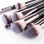15 Makeup Brushes Set Full Set Matte Black Makeup Tools Pi-Mart