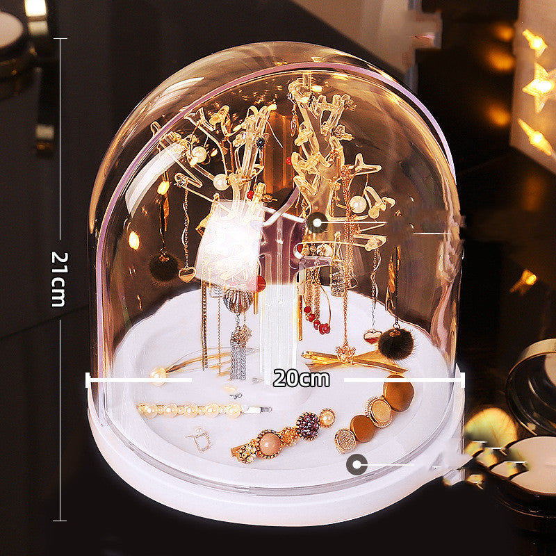 Dustproof rotating jewelry storage box