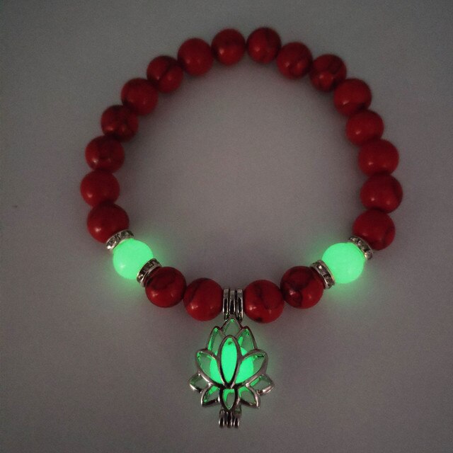Glow In The Dark Natural Stone Bracelet Pi-Mart