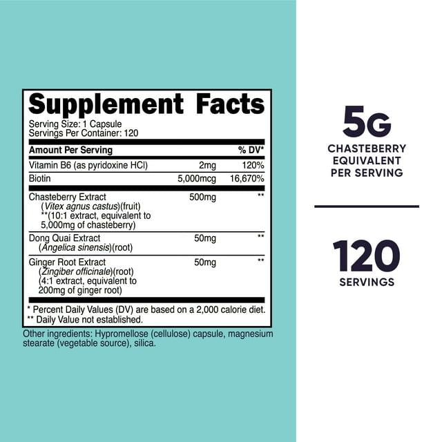 Nutricost Chasteberry Supplement for Women 120 Capsules, 5000mg Chasteberry Equivalent Per Serving EasyOptionXY LLC