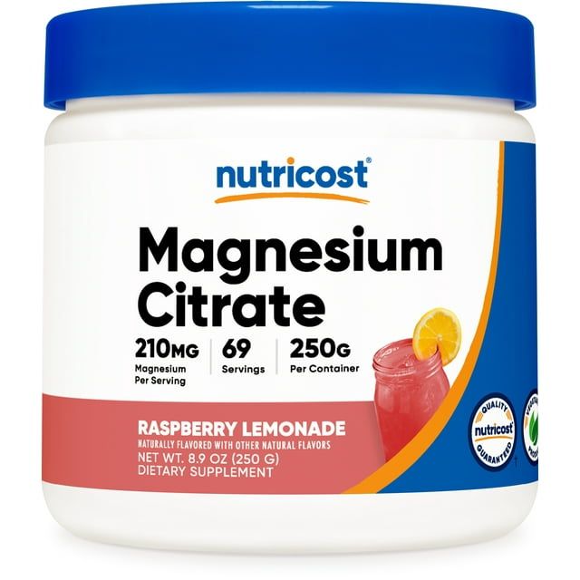 Nutricost Magnesium Citrate Powder (Raspberry Lemonade, 250 Grams) - Non-GMO Supplement