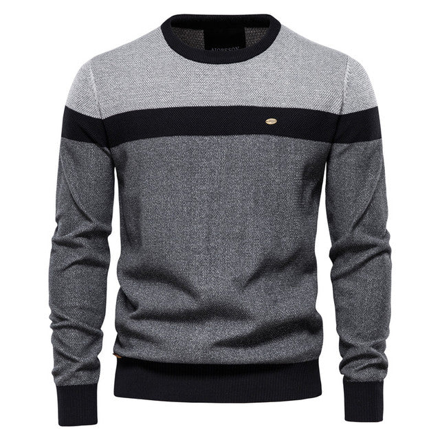 Spliced Cotton Men's Sweater Pi-Mart