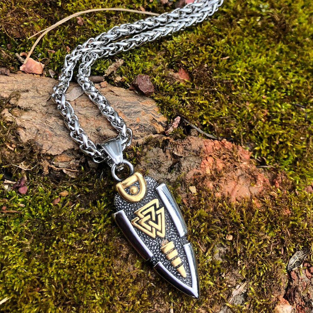 Spear Valknut Gungnir Viking Necklace Pi-Mart