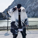 Fur collar padded coat men's fashion mid-length padded coat