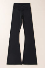 Dark Grey V Shape High Waist Flared Leggings